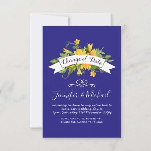 Zonnebloemen Datum Uitstel plannen Opmerking (Voorkant)