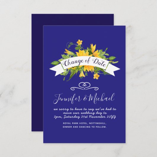 Zonnebloemen Datum Uitstel plannen Opmerking (Voorkant / Achterkant)