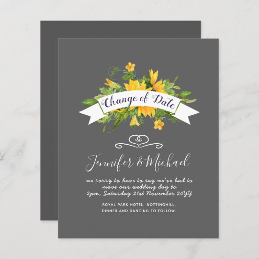 Zonnebloemen Datum Uitstel plannen Opmerking (Voorkant / Achterkant)