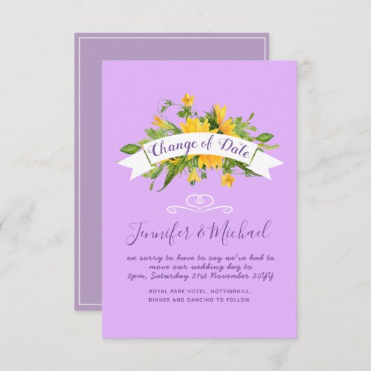 Zonnebloemen Datum Uitstel plannen Opmerking (Voorkant / Achterkant)