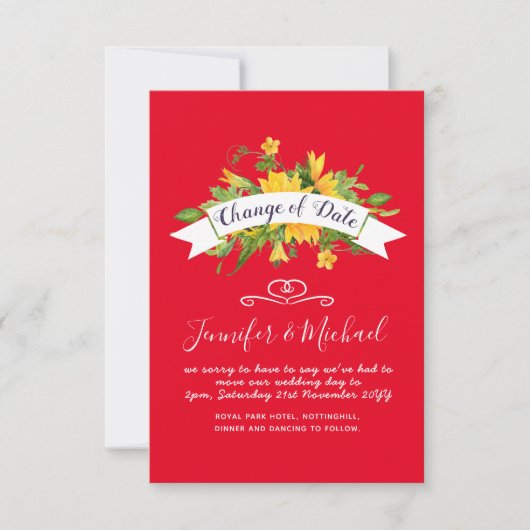 Zonnebloemen Datum Uitstel plannen Opmerking (Voorkant)