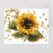 Zonnebloemen delen een herinneringskaart voor uitv (Achterkant)