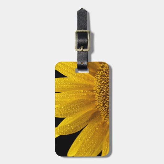 Zonnebloemen die de zon opzwellen. bagagelabel (Voorkant verticaal)