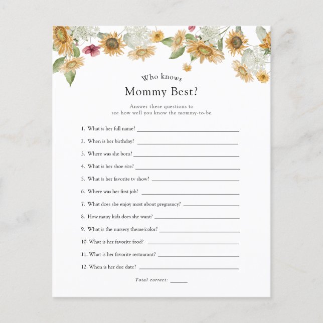 Zonnebloemen die mama het beste kent (Voorkant)