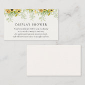 Zonnebloemen Display Douche Enclosure Card Informatiekaartje (Voorkant / Achterkant)