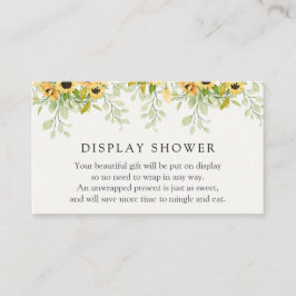 Zonnebloemen Display Douche Enclosure Card Informatiekaartje