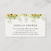 Zonnebloemen Display Shower Enclosure Card Informatiekaartje (Voorkant)