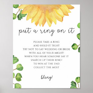 Zonnebloemen doen een ring aan het spel poster