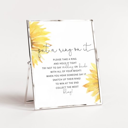 Zonnebloemen doen een ring aan het spel poster