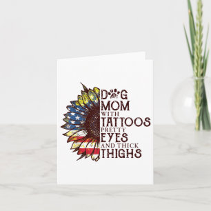 Zonnebloemen doen mama met Tattoos  ogen en de Kaart