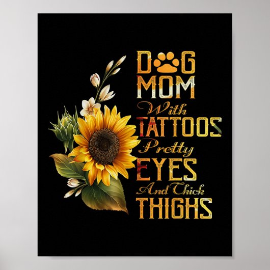 Zonnebloemen doen mama met Tattoos  ogen en de Poster (Voorkant)