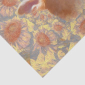 Zonnebloemen Dog Cute Yellow Floral Elegant Fine A Tissuepapier (Detail)