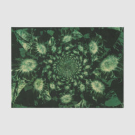 Zonnebloemen Donkere groene bloemen Abstracte ontk Tissuepapier