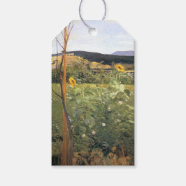 Zonnebloemen (door Jacek Malczewski) Cadeaulabel