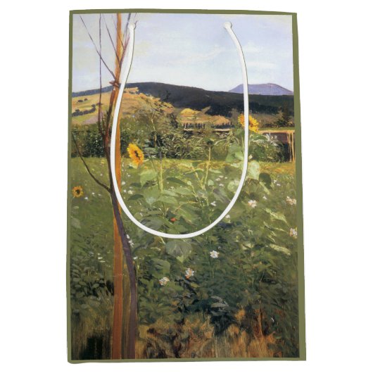 Zonnebloemen (door Jacek Malczewski) Medium Cadeauzakje (Voorkant)