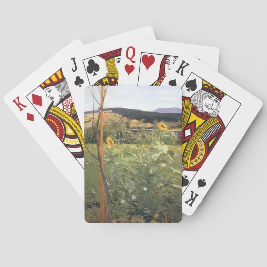 Zonnebloemen (door Jacek Malczewski) Pokerkaarten (Achterkant)