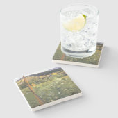 Zonnebloemen (door Jacek Malczewski) Stenen Onderzetter (Zijkant)