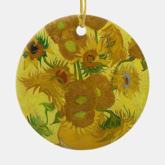 Zonnebloemen door Van Gogh schilderende kunst Keramisch Ornament (Voorkant)