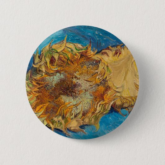 Zonnebloemen door Van Gogh schilderende kunst Ronde Button 5,7 Cm (Voorkant)