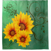 Zonnebloemen Douchegordijn (Voorkant)