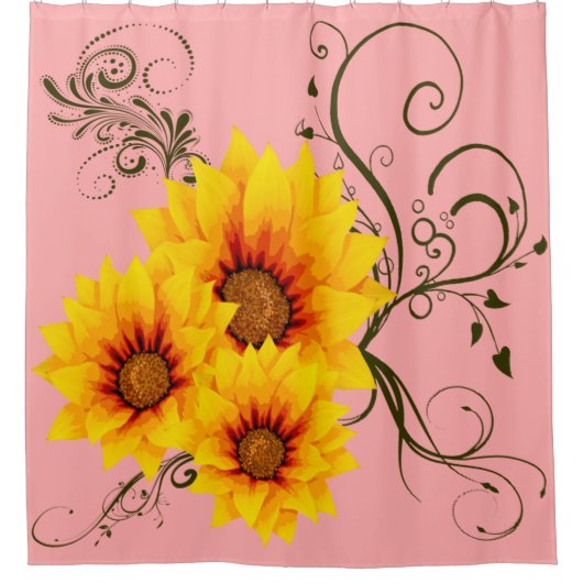 Zonnebloemen douchegordijn (Voorkant)