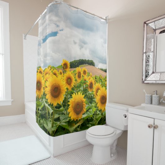 Zonnebloemen Douchegordijn (In situ)
