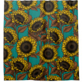 Zonnebloemen Douchegordijn (Voorkant)