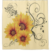 Zonnebloemen douchegordijn (Voorkant)