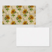 Zonnebloemen Dragonflies Old Newspaper Country Sty Visitekaartje (Voorkant / Achterkant)