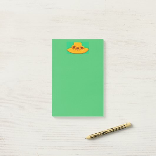 Zonnebloemen Drie Post-it® Notes (Op bureau)