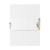 Zonnebloemen Dusty Blue Floral Rustic Wedding Uitnodigingen Wikkel (Achterkant Voorbeeld)
