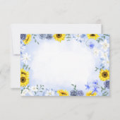 Zonnebloemen, Dusty Blue Rozen Naam Plaats Kaart (Voorkant)