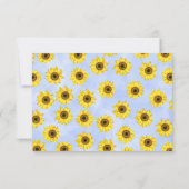 Zonnebloemen, Dusty Blue Rozen Naam Plaats Kaart (Achterkant)