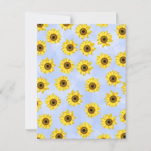 Zonnebloemen, Dusty Blue Rozen Wedding Save the Da Kaart (Achterkant)
