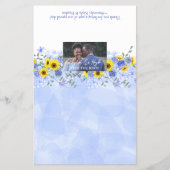 Zonnebloemen, Dusty Blue Wedding Snoep Bar Wrapper Flyer (Voorkant)