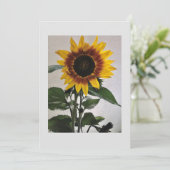 Zonnebloemen, eenvoudige briefkaart, handgeschreve kaart (Staand voorkant)