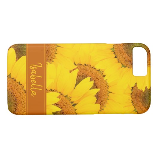 Zonnebloemen Eigen naam Case-Mate iPhone Case (Achterkant (Horizontaal))