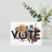  zonnebloemen Elegant Feminine Go Vote Briefkaart (Staand voorkant)