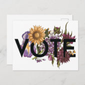  zonnebloemen Elegant Feminine Go Vote Briefkaart (Voorkant / Achterkant)