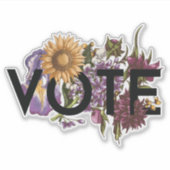  zonnebloemen Elegant Feminine Go Vote Sticker (Voorkant)