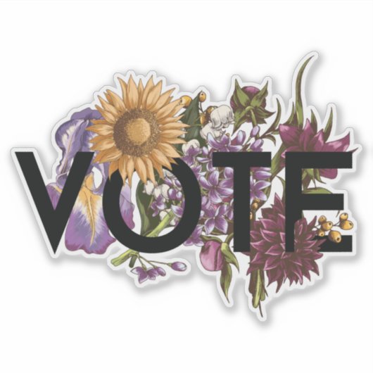  zonnebloemen Elegant Feminine Go Vote Sticker (Voorkant)