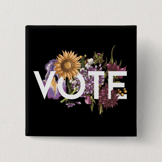  zonnebloemen Elegant Feminine Go Vote Vierkante Button 5,1 Cm (Voorkant)