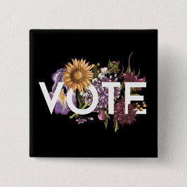  zonnebloemen Elegant Feminine Go Vote Vierkante Button 5,1 Cm