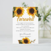 Zonnebloemen Elegant Leaving Coarbeider Frewell Ca Bedankkaart (Staand voorkant)