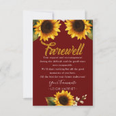 Zonnebloemen Elegant Leaving Coarbeider Frewell Ca Bedankkaart (Voorkant)