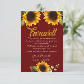 Zonnebloemen Elegant Leaving Coarbeider Frewell Ca Bedankkaart (Staand voorkant)