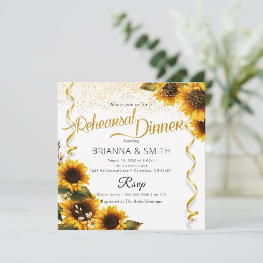 Zonnebloemen Elegant repetitie Kaart (Staand voorkant)