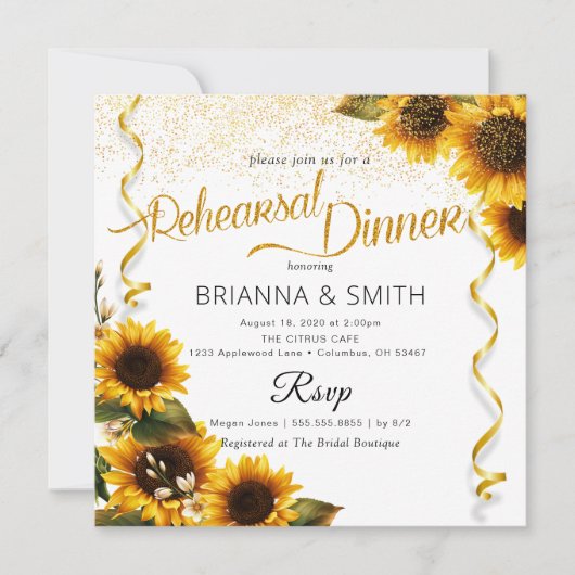 Zonnebloemen Elegant repetitie Kaart (Voorkant)