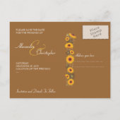 Zonnebloemen Elegant Save the Date Aankondiging (Achterkant)