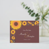 Zonnebloemen Elegant Save the Date Aankondiging (Staand voorkant)